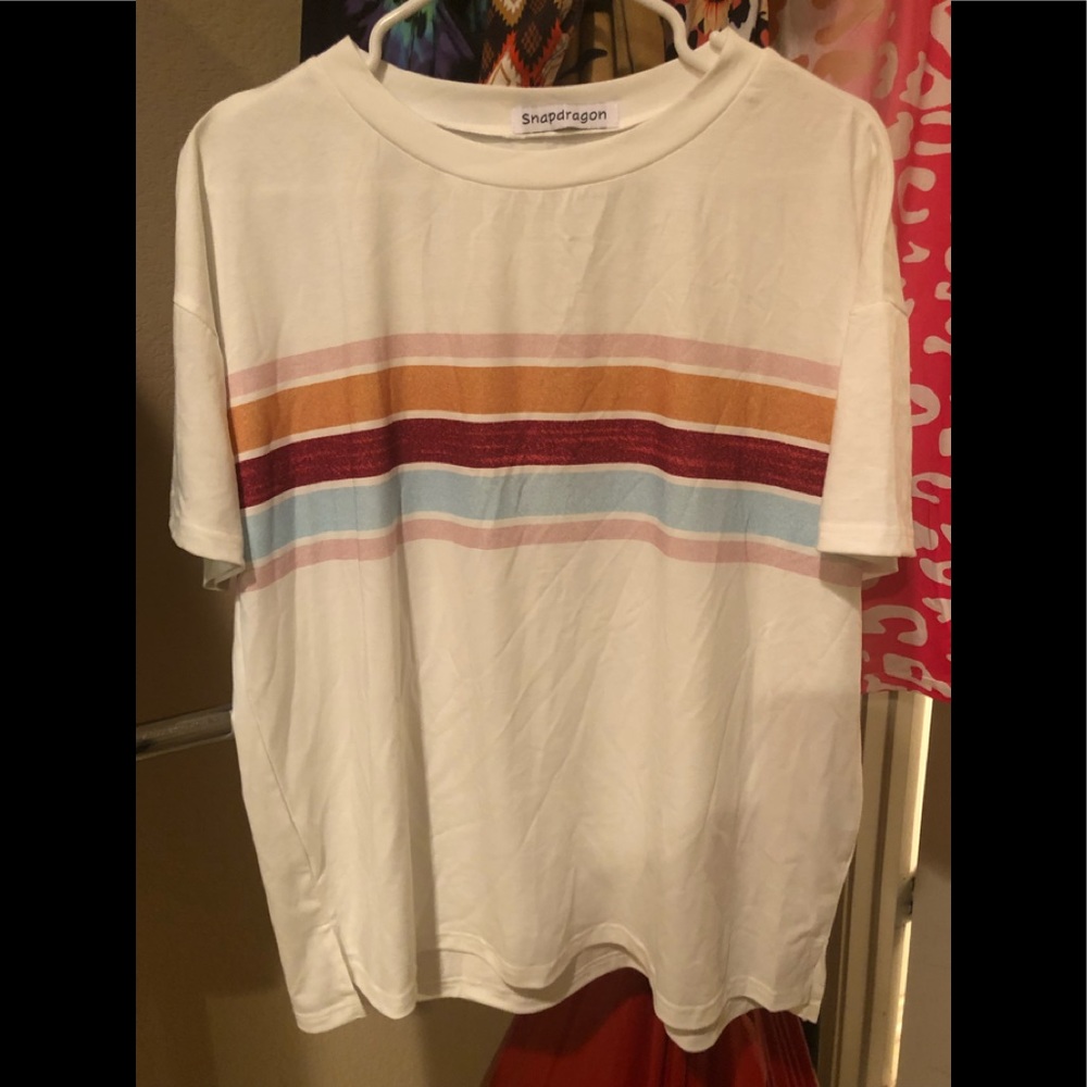 *New* Snapdragon white shirt with stripes